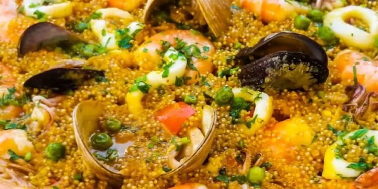 Receta para este fin de semana: Paella de Pescado y mariscos con Quinua