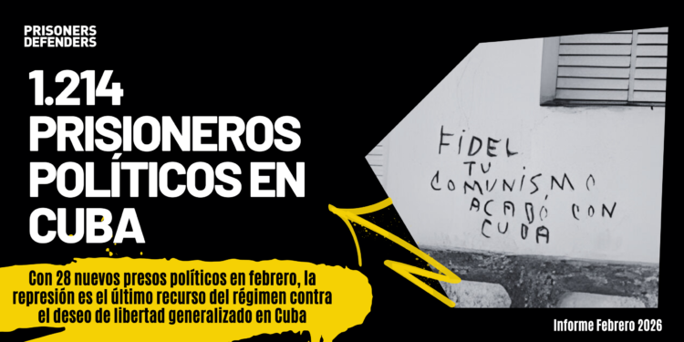 Prisioneros políticos verificados en Cuba este pasado mes de febrero